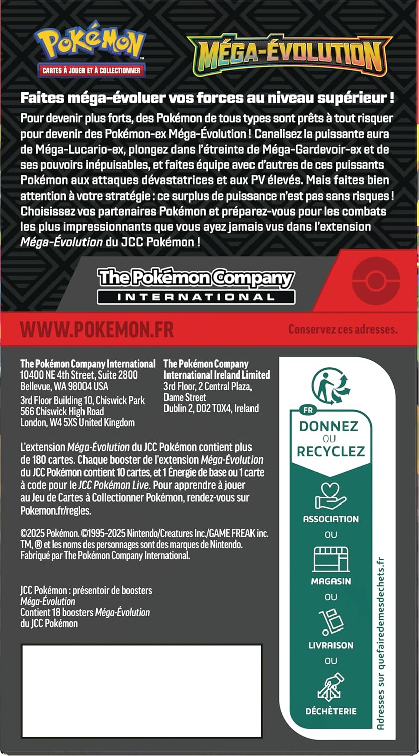 Demi Display Pokémon – 18 Boosters [Méga Évolution]